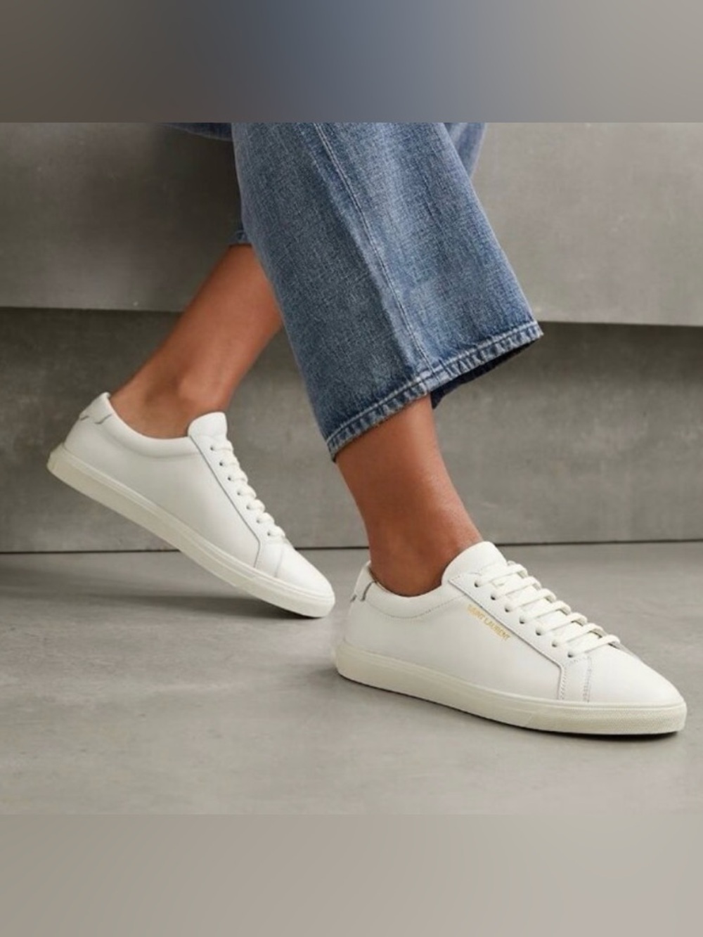Saint Laurent Andy low-top White Leather Sneakers